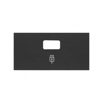 Simon 10001097-238 Накладка зарядного устройства USB SmartCharge цвета черный матовый S100