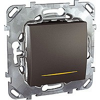 MGU5.262.12SZD - Unica top выключатель 1-клавишный,двухпол,инд,винт клеммы,схема 2,16а,250в, графит