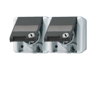 Двойная горизонтальная SCHUKO-розетка 16A 250V~ с полем для надписи IP44, 8220NAWSL