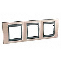 MGU66.006.296 - UNICA TOP РАМКА 3-постовая, горизонтальная, ГРАФИТ/ОНИКС MGU66.006.296 - UNICA TOP РАМКА 3-постовая, горизонтальная, ГРАФИТ/ОНИКС