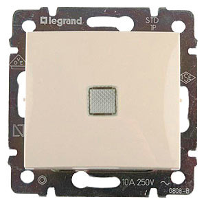 Legrand Выключатель одноклавишный с подсветкой - Legrand Valena - 10А 250В схема 1L безвинтовые зажимы - слоновая кость, 695601