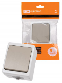 Выключатель 1-кл. открытой установки IP54 10А "Вуокса" TDM Electric, SQ1803-0001