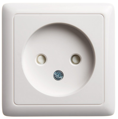 ХИТ О/У РОЗЕТКА без заземления со шторками 10А, 250В, БЕЛЫЙ. Россия