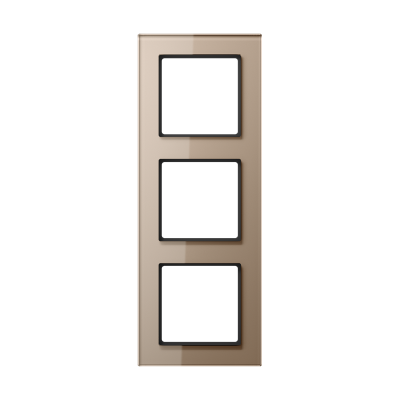 Рамка для вертикальной и горизонтальной установки, 3 поста; стекло; шампань; A CREATION, AC583GLCH