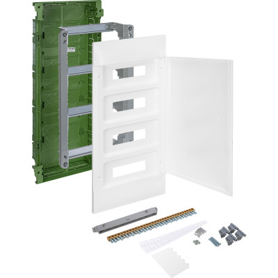 135564 Пластиковый щиток Legrand Practibox S, для встраиваемого монтажа (в полые стены), цвет двери "Белый", 4X12