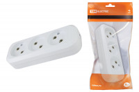 Колодка розеточная 3 гнезда 2П б/з 10А 250В белая TDM Electric, SQ1806-0010