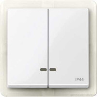 SM Клавиша 2-ная с линзами IP44,  активно-бел.