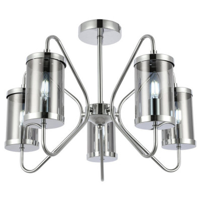 Evoluce SLE102302-05 Светильник потолочный Хром/Дымчатый E14 5*40W