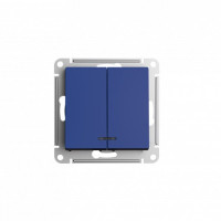 ATN001153 - ATLASDESIGN 2-клавишный ВЫКЛЮЧАТЕЛЬ с подсветкой, сх.5а, 10АХ, механизм, АКВАМАРИН, Systeme Electric