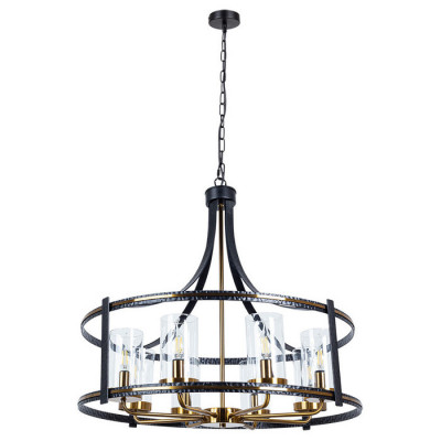 Arte Lamp AVIOR, Люстра, цвет арматуры - черный, цвет плафона/декора - ПРОЗРАЧНЫЙ, 8х60W E14, A7011SP-8BK