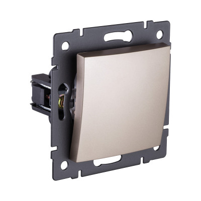 Выключатель 1-клавишный проходной 10А/250В, изогнутый, золотой Kollinger REA-R-003GD для Aspekt, Eleganz, Reflex