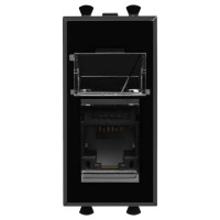 4402461 - ДКС Компьютерная розетка RJ-45 модульная, кат.5е, "Avanti", "Черный квадрат", 1 модуль