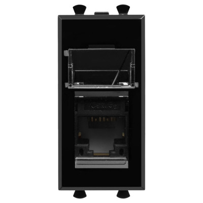 4402461 - ДКС Компьютерная розетка RJ-45 модульная, кат.5е, "Avanti", "Черный квадрат", 1 модуль