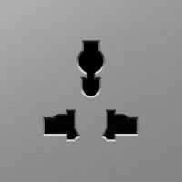 Donel A07 сталь накладка для  розетки мультистандарт, со шторками 16A 250 В~,серия DB, DE11637