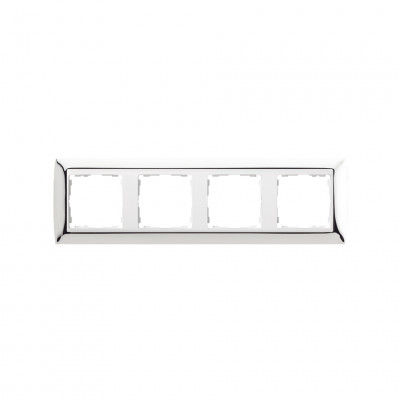 Simon 82644-63 S82 Рамка 4-ная, хром - белый