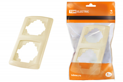 Рамка 2-х постовая вертикальная сл. кость "Онега" TDM Electric, SQ1805-0056