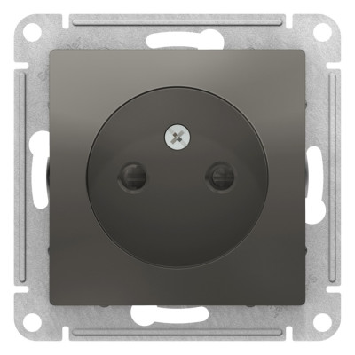 ATN000949 - ATLASDESIGN РОЗЕТКА без заземления со шторками, 16А, механизм, СТАЛЬ, Systeme Electric