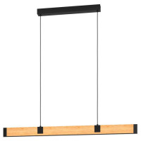 390225 Люстра диммируемая CAMINARRO, 21W (LED), 8,4W (LED), сталь, дерево, черный, коричневый