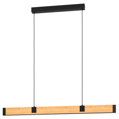 390225 Люстра диммируемая CAMINARRO, 21W (LED), 8,4W (LED), сталь, дерево, черный, коричневый