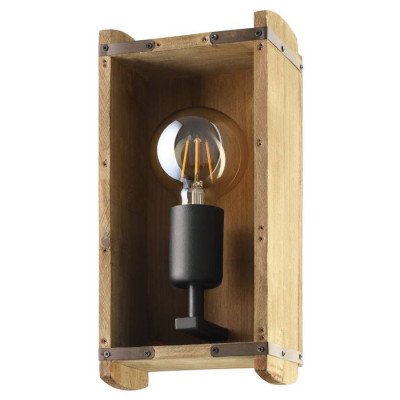 43593 Бра WOOTTON, 1Х40W, E27, L145, H270, A115, сталь/дерево, черный/коричневый