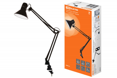 Светильник струбцина 220В, 40Вт, E27 черный TDM Electric, SQ0337-0028