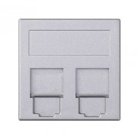 Simon Cima 500 Алюминий Адаптер для 2 шт RJ-45 CJ545.., CJ645.., CJ6A45F, шторки, 50х50мм,, 50000089-033