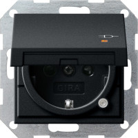 2763005 Gira Вставка розетки с крышкой, с защитой от детей и контрольным светодиодным индикатором