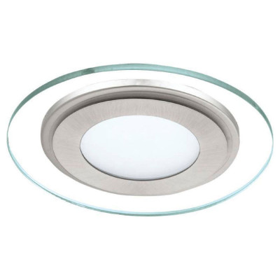 95932 Светодиод. встраив. светильник PINEDA 1, 1х12W(LED), ?145, сталь, пластик, бел., ник. мат/плас