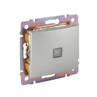 Legrand Переключатель одноклавишный с подсветкой - Legrand Valena - 10А 250В схема 6L безвинтовые зажимы - алюминий, 770126