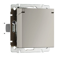 Werkel W1271204/ Розетка влагозащ. с зазем. с защит. крышкой и шторками (дымчатый), a069464