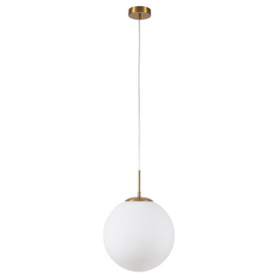 Arte Lamp VOLARE, Подвес, цвет арматуры - ПОЛИРОВАННАЯ МЕДЬ, цвет плафона/декора - БЕЛЫЙ, 1х60W E27, A1562SP-1PB