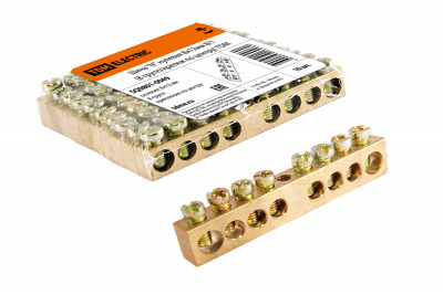 Шина "N" нулевая 8х12мм  8/1 (8 групп/крепеж по центру) TDM Electric, SQ0801-0049