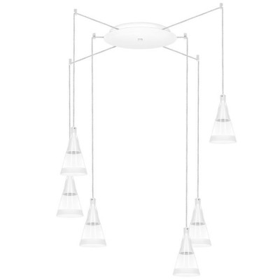 Lightstar 757066 (MD7938-6A ) Люстра CONE 6х40W GU10 БЕЛЫЙ МАТОВ/ПРОЗРАЧНО-МАТОВЫЙ (в комплекте)