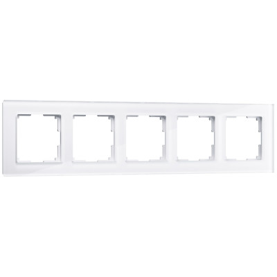 Werkel W0051101/ Рамка на 5 постов Favorit (белый,стекло), a051195