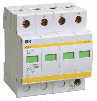 KARAT ОПС1-D УЗИП 4P In=5кА Un=230В Im=10кА IEK, MOP20-4-D