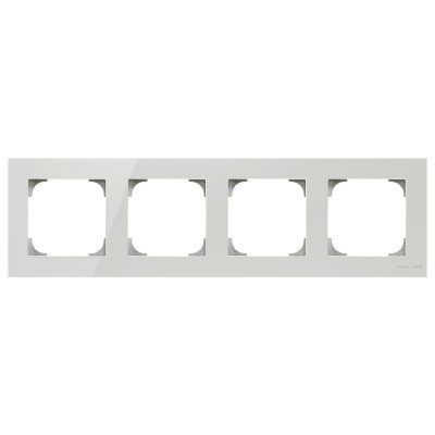 ABB SKY Стекло белое Рамка 4-постовая