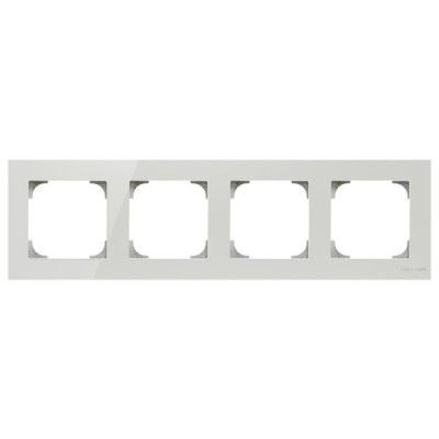 ABB SKY Стекло белое Рамка 4-постовая