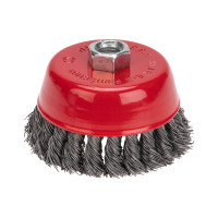 Щетка чашечная для УШМ, крученая стальная проволока, 100мм, М14 KRANZ, KR-91-1234