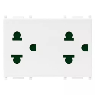 Vimar Две розетки SICURY 2P+T 16A USA+EU белая, 14249