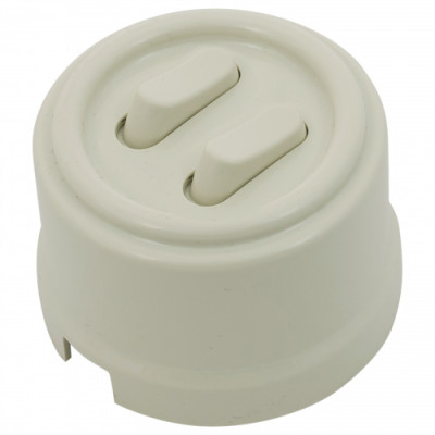 BIRONI Лизетта Пластик Слоновая кость Выключатель 2-кл (клавишный), B1-222-211