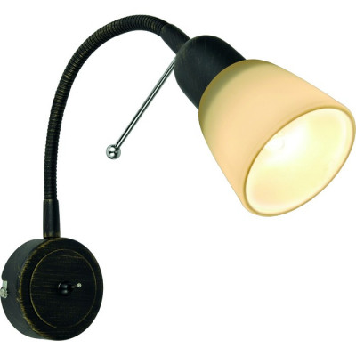 Arte Lamp LETTURA, Бра, цвет арматуры - КОРИЧНЕВЫЙ, цвет плафона/декора - БЕЛЫЙ, 1х40W E14, A7009AP-1BR