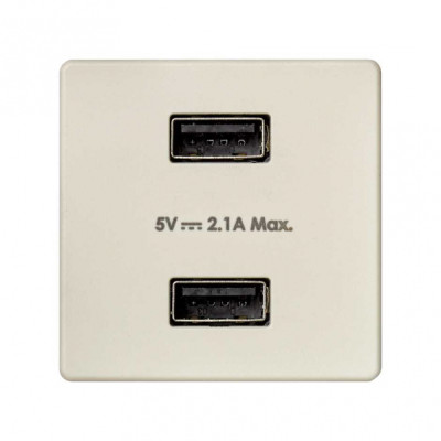 Simon 27 Слоновая костьЗарядное устройство 2xUSB 2.1А 230В~, 2701096-031