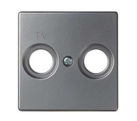 Simon Накладка для розетки R-TV+SAT с пиктограммой "TV R" цвета матовый титан S82 Concept, 8200053-096