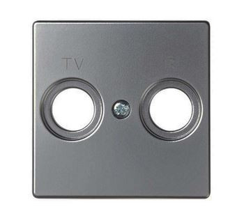 Simon Накладка для розетки R-TV+SAT с пиктограммой "TV R" цвета матовый титан S82 Concept, 8200053-096
