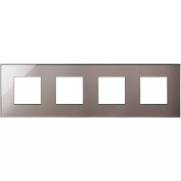Vimar Накладка на Eikon Exe на 8 модулей (2+2+2+2) расстояние между центрами 71мм, блестящая бронза, 22669.76