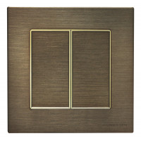 ABB Выключатель 2-клавишный, Цвет - античная латунь, серия Sky
