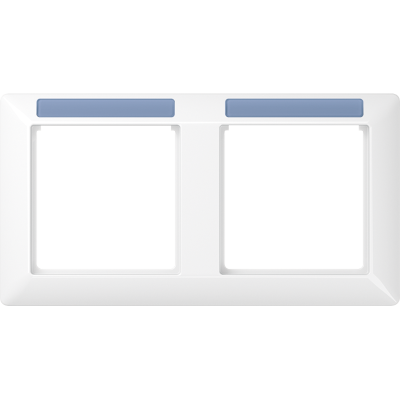 рамка 2-кратная горизонтальная с полем для надписи белая, AS5820BFINAWW