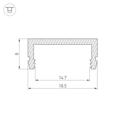 Профиль ARH-CH15-2000 ANOD (Arlight, Алюминий), 027088