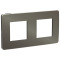 рамка 2-постовая, НИКЕЛЬ/антрацит