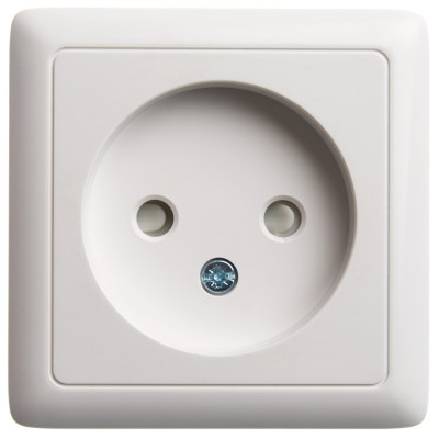 ХИТ О/У РОЗЕТКА без заземления со шторками ИЗОЛ.ПЛ 10А, 250В, БЕЛЫЙ. Россия